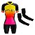 CONJUNTO CICLISMO FEMININO BERMUDA FORRO ESPUMA BATIMENTOS FLÚOR COM MANGUITO - Imagem 1