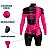 CONJUNTO CICLISMO FEMININO BERMUDA FORRO ESPUMA MANGA LONGA RESPEITE O CICLISTA ROSA COM MANGUITO - Imagem 6