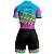 MACAQUINHO CICLISMO MOUNTAIN BIKE FEMININO FORRO EM GEL QUEBRA CABEÇA COLORIDO - Imagem 2