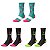 KIT 3 MEIAS DE CICLISMO BIKE CORAÇÃO VERDE PSICINA FLÚOR E ROSA - Imagem 1