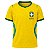 Camiseta Brasil Amarela Infantil Futebol Rkc Sports UV+50 - Imagem 1