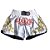 Short Muay Thai Ockto Training Branco dt Rosa - Imagem 1