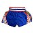 Short Muay Thai Estilo Tailandês Ockto Bandeira Tailândia Az - Imagem 4