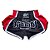 Short Muay Thai Estilo Tailandês Go Fight Black in Red - Imagem 1