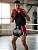 Short Muay Thai Estilo Tailandês Go Fight Black in Red - Imagem 3