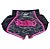 Short Muay Thai Estilo Tailandês Go Fight Cats Pink Black - Imagem 2
