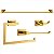 Kit de Acessórios para Banheiro Mondrian Dourado - Imagem 1
