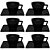 Jogo 6 Xícaras de Chá com Pires Oxford 200ml Black GM21-2006 - Imagem 1
