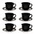 Jogo 6 Xícaras de Chá com Pires Oxford 200ml Luiza JM21-6750 - Imagem 1