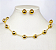 Conjunto colar e brincos bolinhas banhado a ouro 18K - Imagem 1