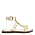 Rasteira Santa Lolla Couro Tachas Off White - Imagem 1