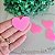 Aplique Coração de Acrílico com Glitter 3cm - Rosa Neon - Imagem 1