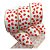Fita de Gorgorão Estampada Sakura 38mm com Borda Dourada - Coração Vermelho - Metro - Imagem 1