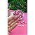 Aplique de Glitter Mini Coração com Pesponto - Pink - Unidade - Imagem 1
