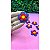 Aplique Emborrachado Flor com Botão Azul com Vermelho - Unidade - Imagem 1