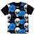 Camiseta T-shirt As Braba Caveiras Flores Azuis Full Print Preta - Imagem 1