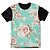 Camiseta T-shirt As Braba Floral Azul Full Print Preta - Imagem 1