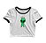 Cropped Blusinha As Braba Alien Gato Branco Viés Preto - Imagem 1