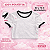 Cropped Blusinha As Braba Gato Arco Iris Lateral Branco Viés Preto - Imagem 2