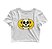Cropped Blusinha As Braba Smile Caveira Branco Viés Preto - Imagem 2