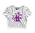 Cropped Blusinha As Braba Anti Cardio Branco Viés Colorido - Imagem 3