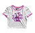 Cropped Blusinha As Braba Anti Cardio Branco Viés Colorido - Imagem 1