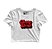 Cropped Blusinha As Braba Cherry Bomb Branco e Viés Preto - Imagem 2