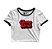 Cropped Blusinha As Braba Cherry Bomb Branco e Viés Preto - Imagem 1