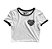 Cropped Blusinha As Braba Coração Lateral Branco e Viés Preto - Imagem 1