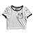 Cropped Blusinha As Braba Controle Fantasminha Lateral Branco Viés Preto - Imagem 1