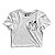 Cropped Blusinha As Braba Controle Fantasminha Lateral Branco Viés Preto - Imagem 2