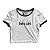 Cropped Blusinha As Braba Baby Girl Branco Viés Preto - Imagem 1