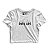 Cropped Blusinha As Braba Baby Girl Branco Viés Preto - Imagem 2