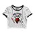Cropped Feminino Manga Curta Estampado HellFire Branco Viés Preto - Imagem 1