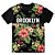 Camiseta T-shirt As Braba Caveir Flores Tropicais Full Print Preta - Imagem 4