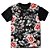 Camiseta T-shirt As Braba Caveir Flores Tropicais Full Print Preta - Imagem 6