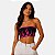 Top Faixa Cropped Suplex Estampado Coladinho no Corpo Com Forro Tie Dye Folhagens Olho - Imagem 7