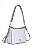 BOLSA COURO MÉDIA TRANSVERSAL BRANCO OFF COM BEGE CARAMELO CÓD-553 - Imagem 2