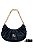 BOLSA EM COURO MEIA LUA MÉDIA PRETO CÓD-803 - Imagem 1
