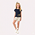 Conjunto Infantil Feminino Kyly Blusa Cropped Libélula e Short - Imagem 1