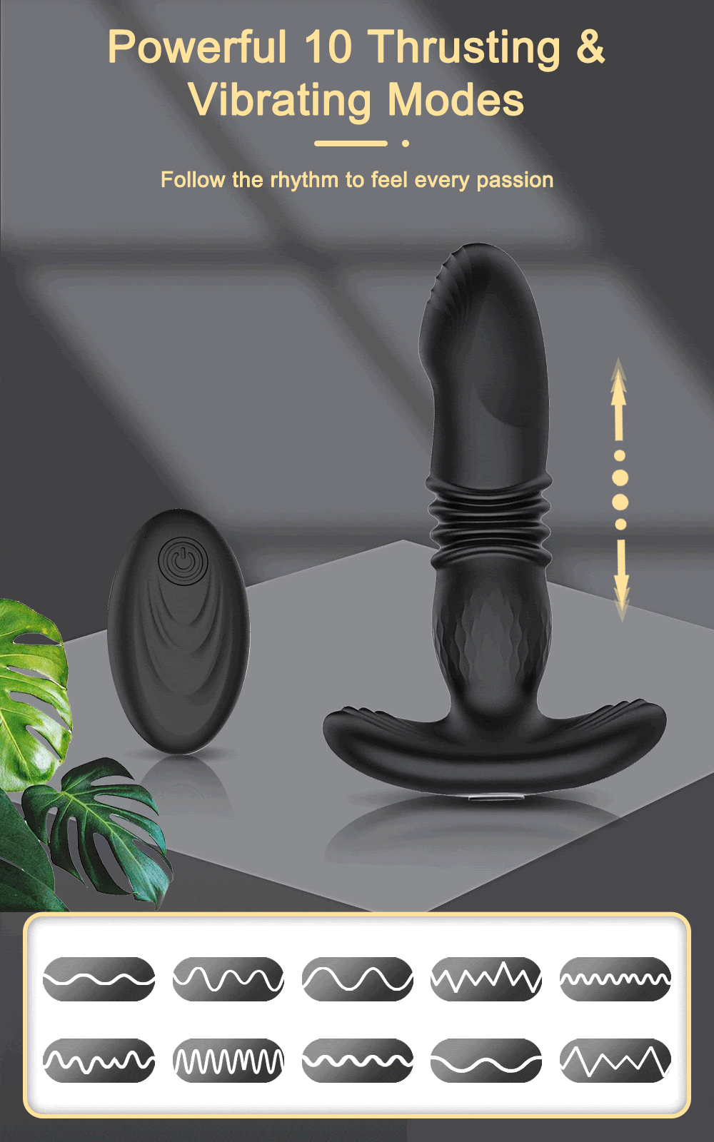 Plug Anal com 10 modos de vibração e 10 modos de vai e vem,com Controle Remoto - Imagem 8