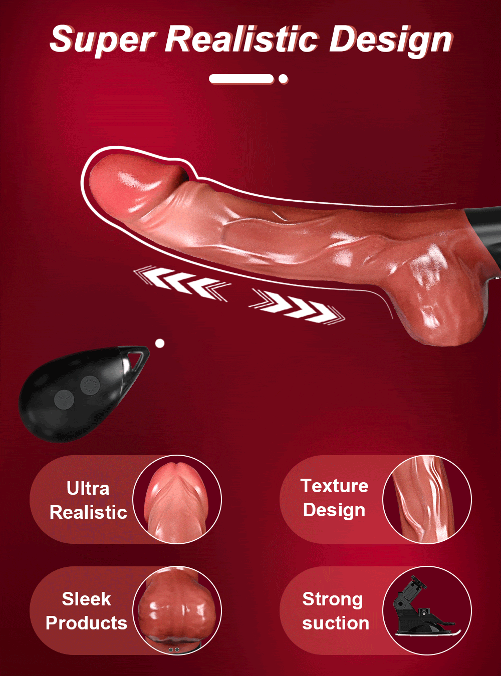 Super Safadão - Prótese com ventosa com controle, possui 7 modos de sobe e desce e vibração - YOUVIBE - Imagem 17