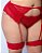 Conjunto Mannu - Lingerie Plus Size em renda com cinta liga e Perneira - Imagem 3