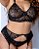 Conjunto Mannu - Lingerie Plus Size em renda com cinta liga e Perneira - Imagem 9