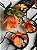 Conjunto Laço Bicolor - Preto com Laranja - Imagem 3