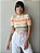 BLUSA PRINCESA GOLA ALTA TL LISTRADO COLORIDO - Imagem 3