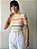 BLUSA PRINCESA GOLA ALTA TL LISTRADO COLORIDO - Imagem 4