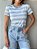TSHIRT BASIC TL LISTRADA BRANCO E AZUL - Imagem 2