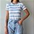 TSHIRT BASIC TL LISTRADA BRANCO E AZUL - Imagem 1