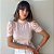 BLUSA PRINCESA GOLA ALTA TL CORAÇÕES ROSE - Imagem 1